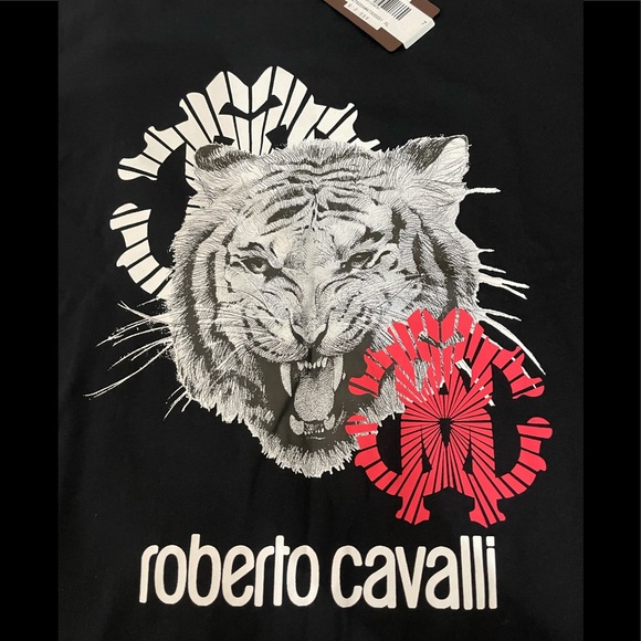 Roberto Cavalli Tiger Graphic Crew Neck T-Shirt Xl - Picture 4 of 7